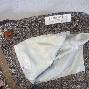 Vintage Bernard Zins for Saks Fifth Avenue Brown Wool Trousers Silk Lining